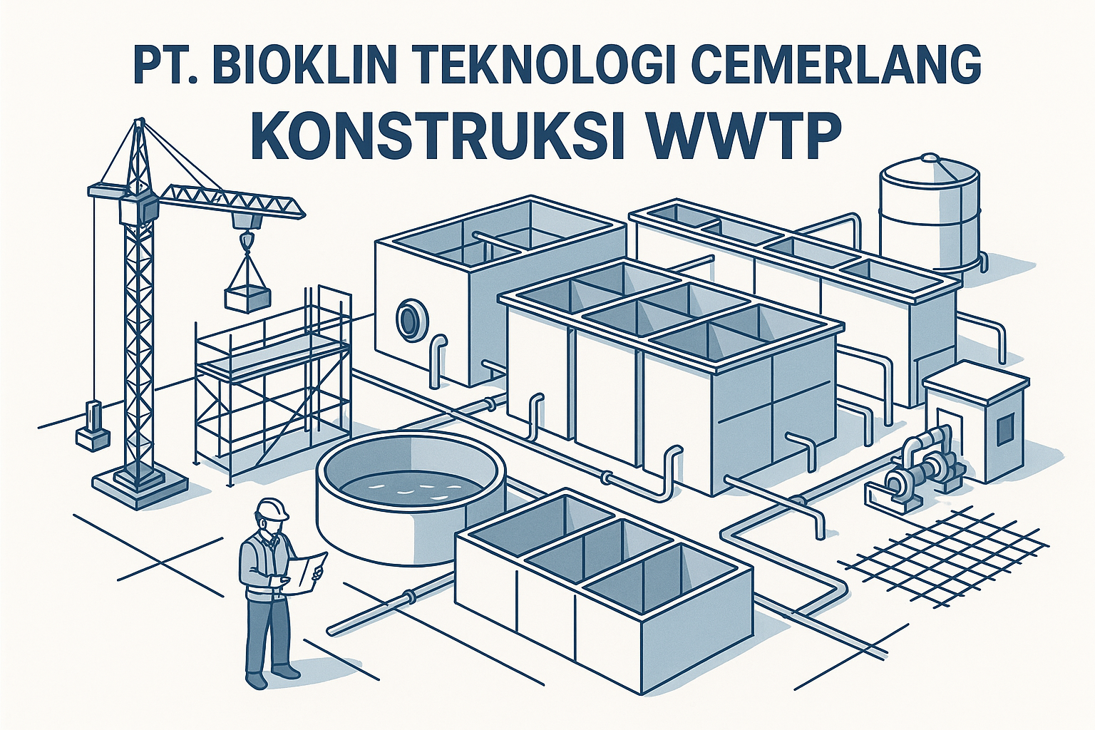 konstruksi WWTP oleh PT Bioklin Teknologi Cemerlang