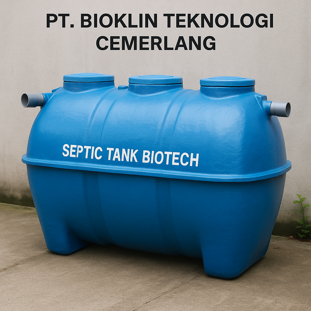 Septic tank biotech FRP tiga bilik produksi PT Bioklin Teknologi Cemerlang