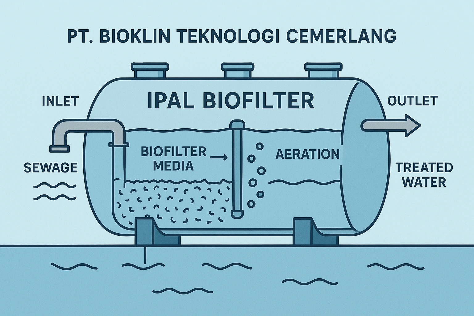IPAL biofilter Bioklin untuk hotel dan perumahan modern