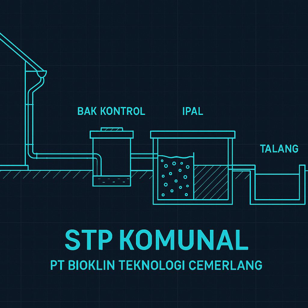 sistem STP komunal Bioklin untuk pengolahan limbah domestik