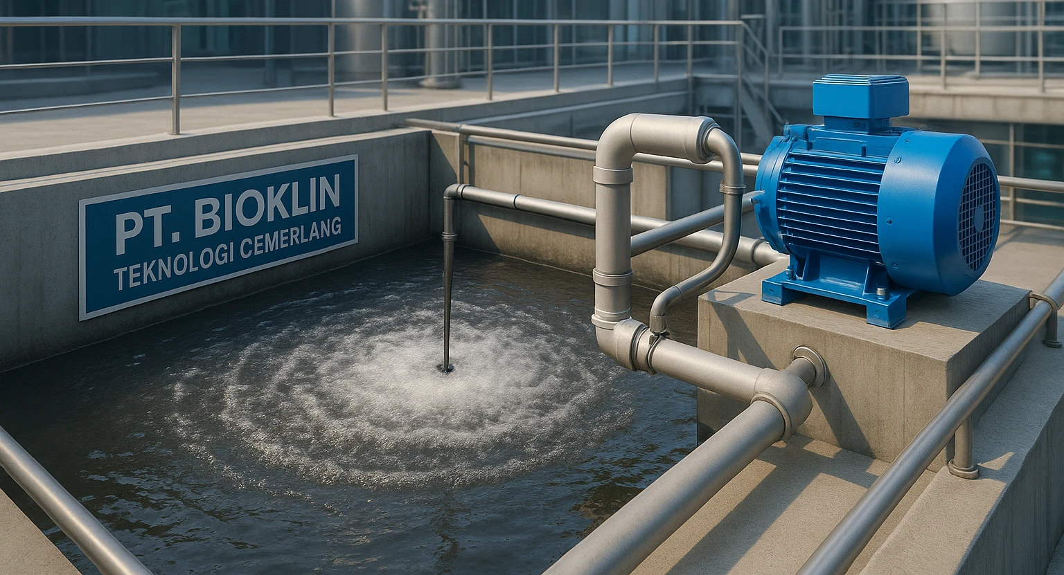 STP aeration modern dari PT Bioklin Teknologi Cemerlang dengan sistem diffuser efisiensi tinggi