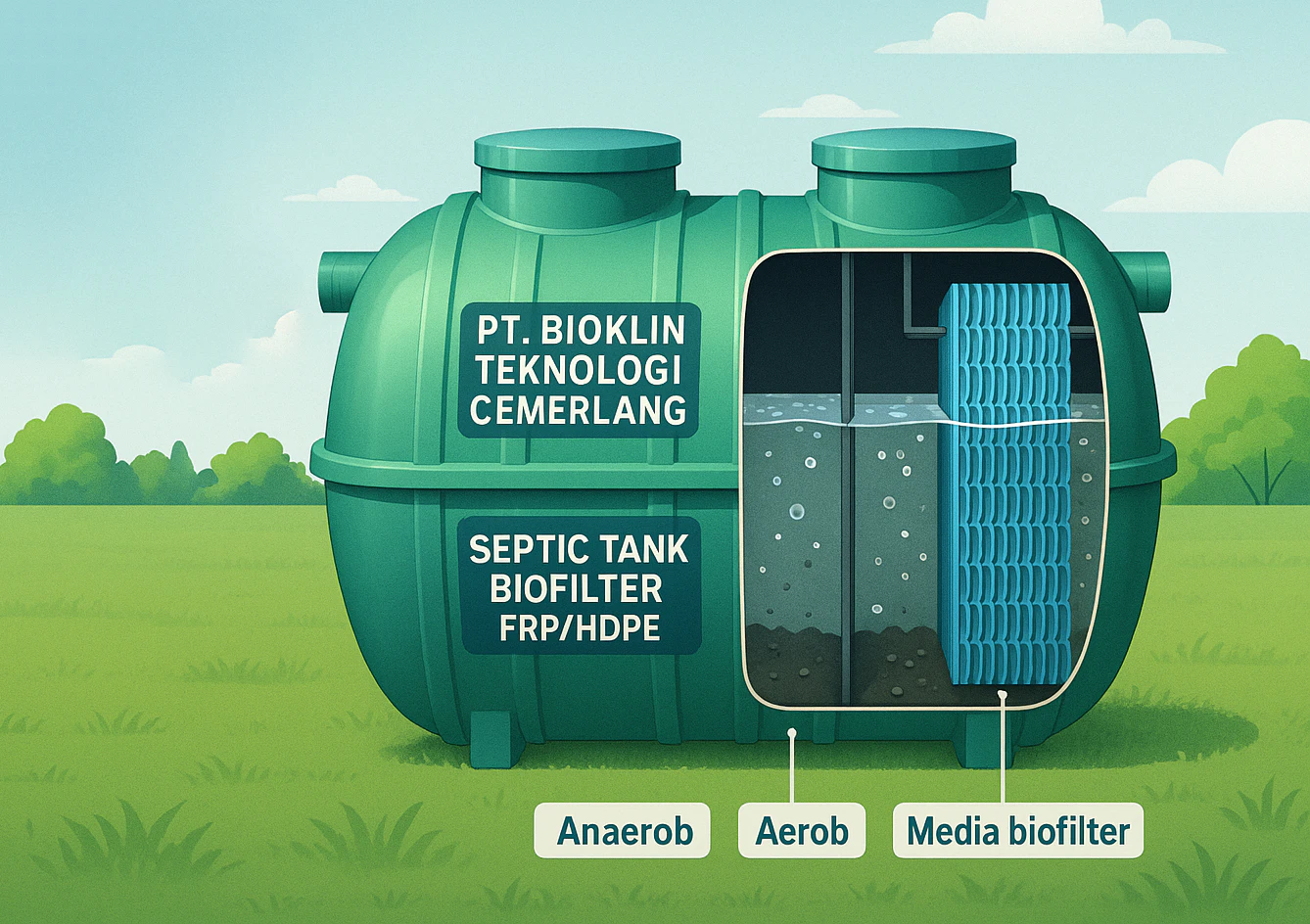 Septic Tank Biofilter berbahan FRP untuk rumah modern