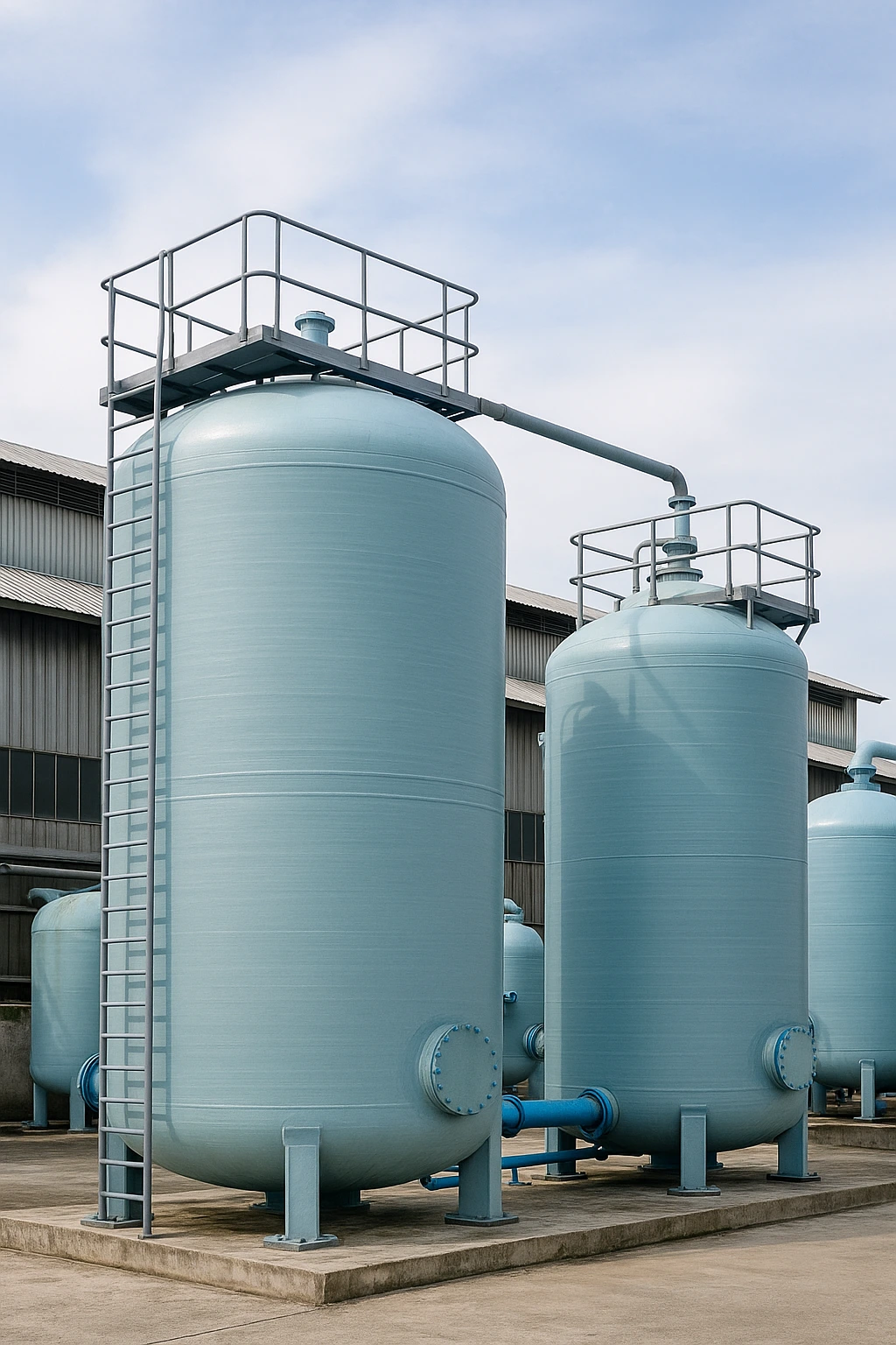 instalasi tangki FRP industri oleh perusahaan fiberglass terbesar di Indonesia